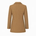 thumbnail image 5 of Women Coat Winter Casual Long Sleeve Solid Color Button Front Lapel Coat with Pockets Soft Loose Fit Cozy Outerwear for Office Wear, 5 of 7