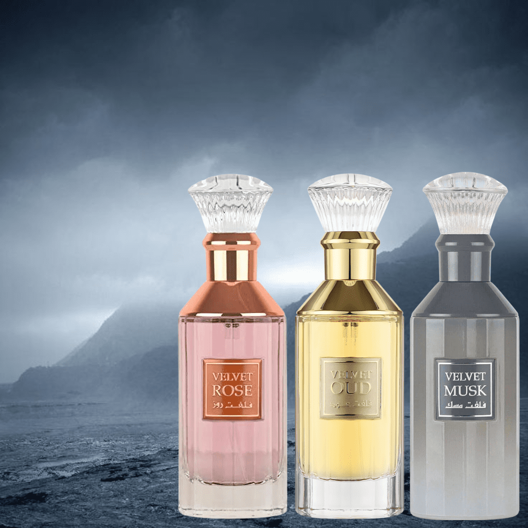 Velvet Oud, Velvet Rose & Velvet Musk Eau De Parfum Sprays 100ML