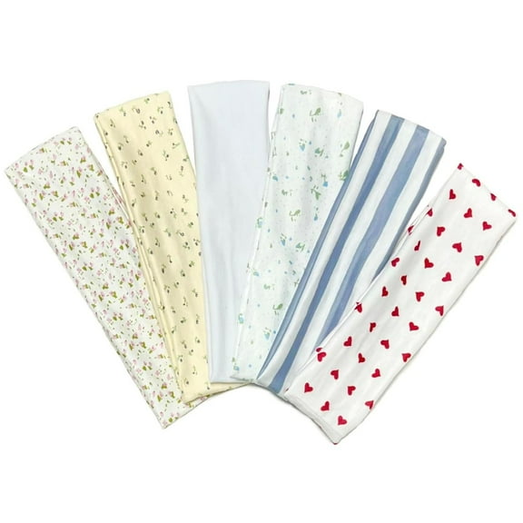 WuPing 6 Pack Fashion Women's Headbands for Short Hair, Non Slip Elastic Floral Hairbands for Girls