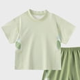 thumbnail image 5 of Kogui Kids Athletic Short Sleeve T-Shirt & Shorts Set, Sport Activewear for Boys Girls Breathable Summer Outfit 8T 9T (Green,8-9 Years), 5 of 5