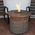 thumbnail image 2 of Sunnydaze Rope and Barrel Design Propane Gas Patio Fire Pit Table Kit with Lava Rocks - 29" Diameter, 2 of 10