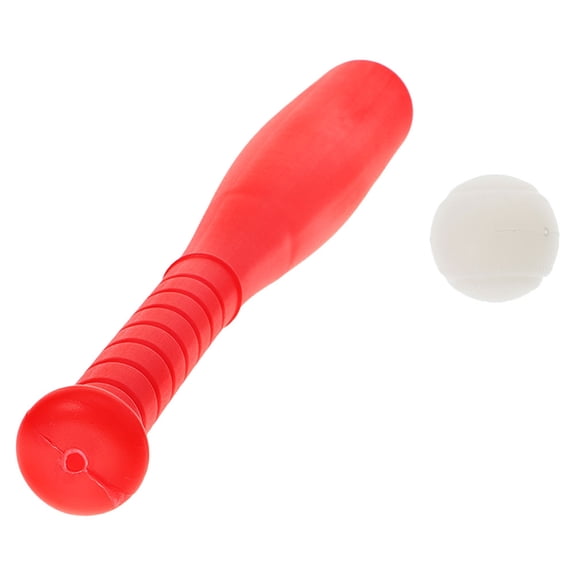 HEALEEP 1Set Red Plastic Bat and Ball for Beginners with Safety Design Durability