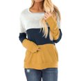 thumbnail image 1 of Women Color Block Long Sleeve Crew Neck Pullover Sweatshirt, 1 of 2