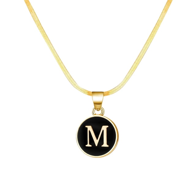 SIfdSeng Collier Initiale 26 Forme Ronde Chaîne Alphabet 26 Collier Alphabet A Z Initiale 26 Colliers Dorés pour Femmes Filles
