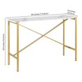 thumbnail image 3 of Henn&Hart 46" Gold Metal/Faux Marble Console Table, 3 of 9