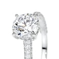 thumbnail image 3 of Bella Jewel 14K White Gold Plated Ring - Anniversary Ring - Round Cut Brilliant 1.8 Ct Diamond Ring for Her - Solitaire with Accent Diamond Ring for Her - Eternity Band Diamond Ring for Her, 3 of 3