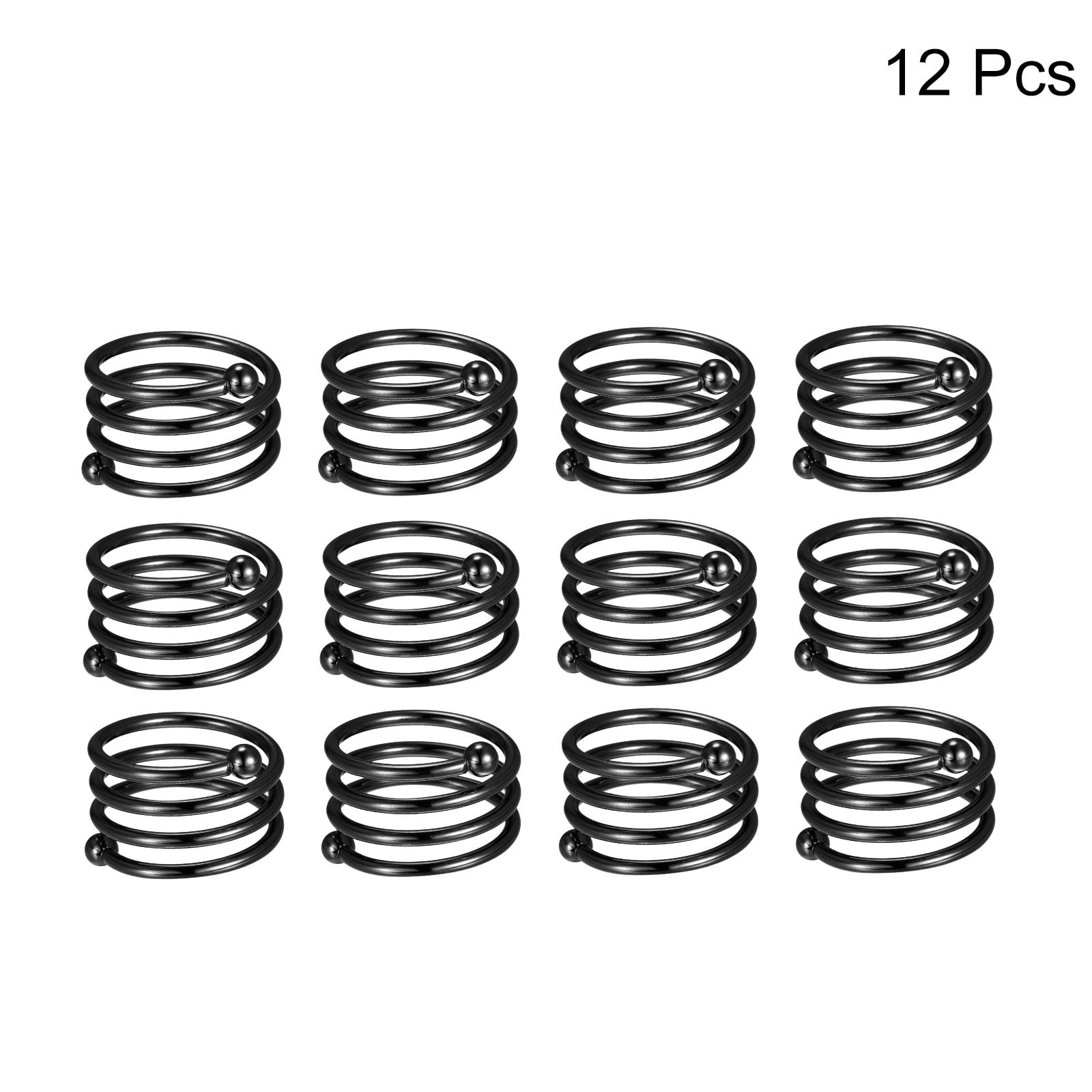 Unique Bargains Napkin Rings Metal Napkin Buckles for Dining Holiday DIY Black
