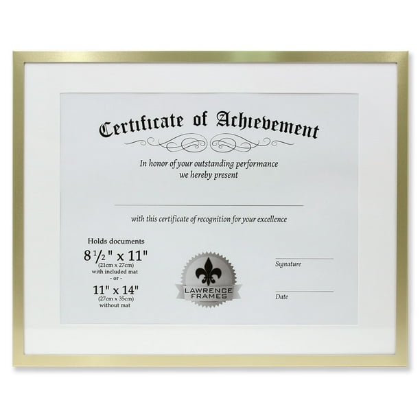 Lawrence Frames 11x14 Dual Use Gold Aluminum Document Frame Walmart