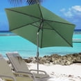 thumbnail image 4 of Ainfox 9ft Patio Umbrella Outdoor Portable Table Market Umbrella with Push Button Tilt/Crank Waterproof UV-proof, Dark Green, 4 of 8