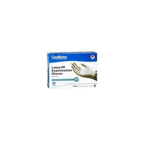 CareMates Textured Latex Powder Free Gloves, Small, 50 Ea