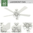 thumbnail image 4 of Hunter - Crestfield Indoor Ceiling Fan With Light, 60-inch, Fresh White, Casual-style, 3-speed WhisperWind Motor, 51103, for living rooms, bedrooms, home offices, kitchens, 4 of 14