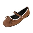 thumbnail image 2 of Miqool Womens Mary Jane Flats Bowknot Flat Shoes Flock Round Toe Soft Sole Slip On Loafers Indoor Outdoor Comfortable Shoes, 2 of 9