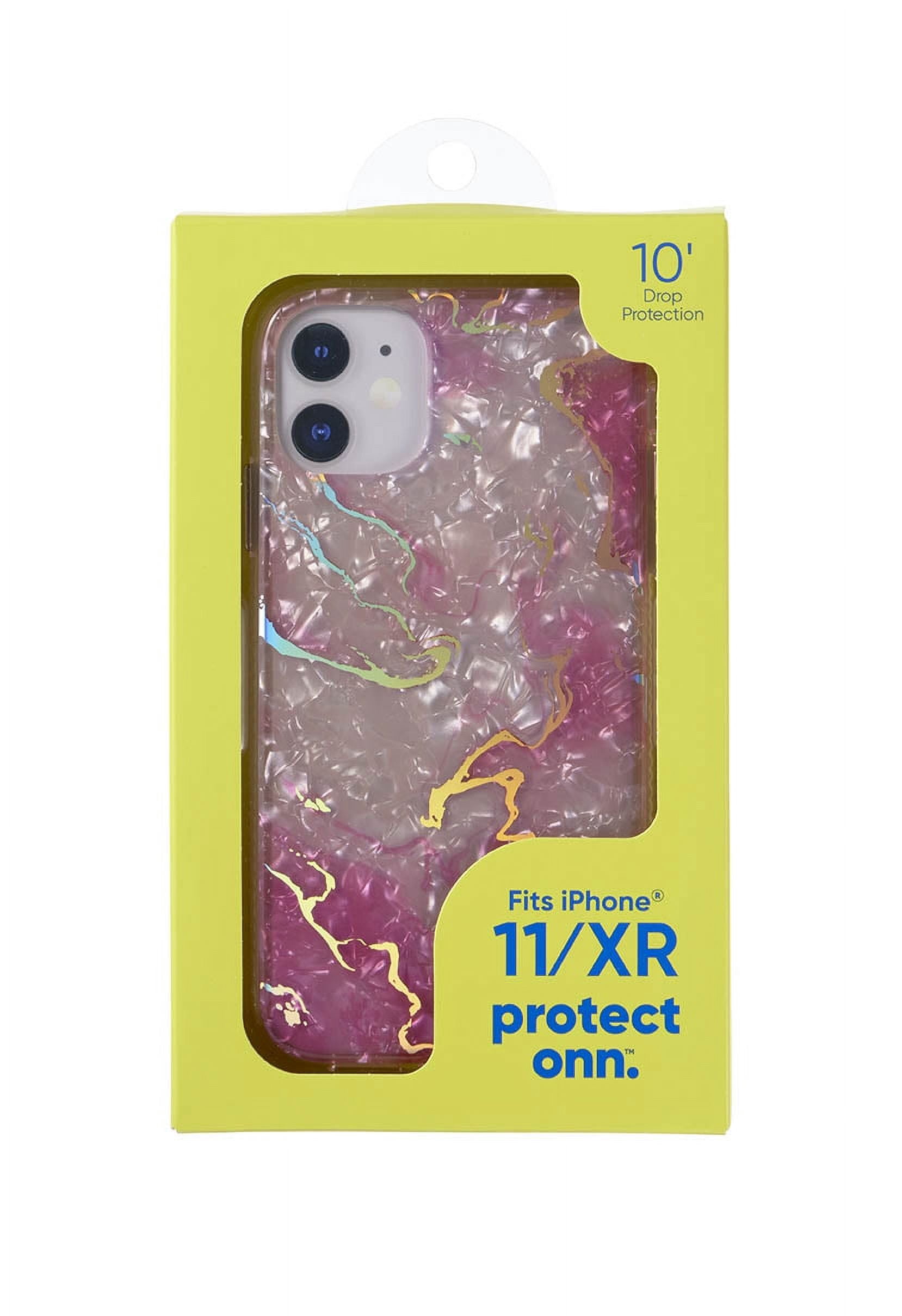 onn. Phone Case for iPhone 11 / iPhone XR - Pink Pearlescent Swirl