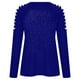 thumbnail image 3 of Moda para mujer, manga larga, cuello redondo, taladro caliente, mangas recortadas, blusa para mujer Pompotops  FGAJ12880, 3 of 5