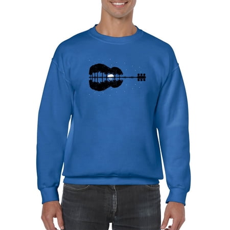 Guitar Shaped Reflection On Lake Sweatshirt Men -GoatDeals Designs Male Small