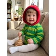 thumbnail image 4 of RUINIXCW Newborn Baby Boy Girl Halloween Caterpillar Costume Fleece Romper Infant Baby Boy Fall Winter Clothes Long Sleeve Hooded Stripe Zipper Bodysuit, 4 of 10