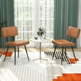thumbnail image 4 of Costway Dining Chairs Set of 2 with PU Leather Cover Filled Sponge Waterfall Seats Brown, 4 of 9