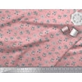 thumbnail image 3 of Soimoi Pink Cotton Voile Fabric Teddy Bear & Leaves Kids Fabric Prints By Yard 58 Inch Wide, 3 of 3