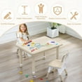 thumbnail image 5 of Toddler Table and Chair Set, Height Adjustable-Upgrade Kids Desk and 2 Chairs for Ages 3-8, Children's Multi-Activity Table with Graffiti Desktop and Marble Pattern for Home/Daycare/Classroom, 5 of 7