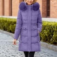 thumbnail image 2 of Winter Coats for Women Longline Quilted Coat With Detachable Hood Winter Warm Thickened Down Alternative Jacket Outerwear For Cold Weather Winter Jackets for Women, 2 of 5