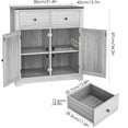 Homfa Accent with Solid Wood, 2 Drawers & 2 Doors, Tall