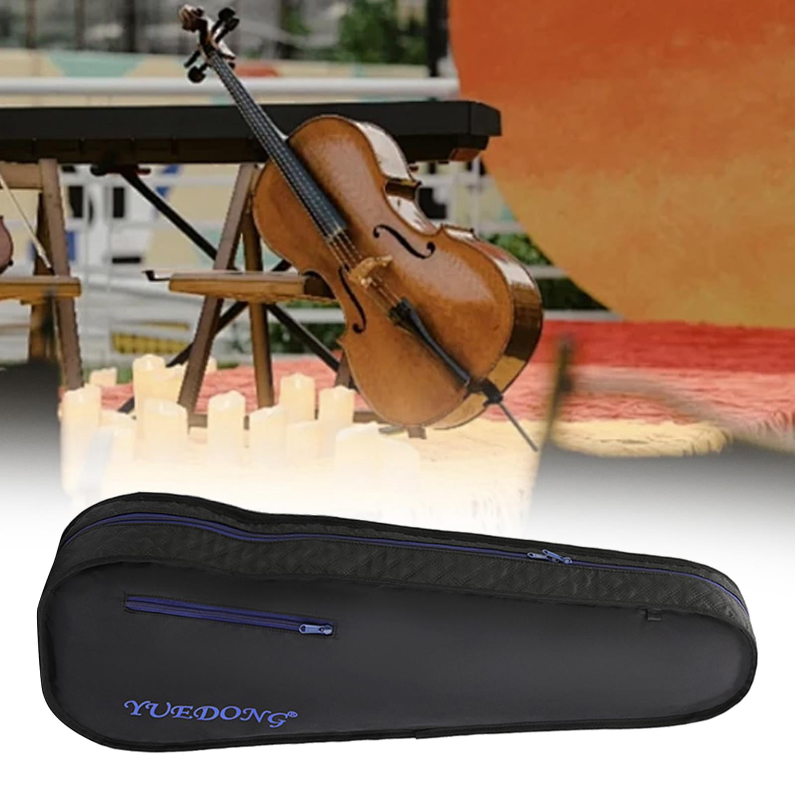 QccHieUs 4/4 Violin Case Portable Carrying Bag Foldable Adjustable Backpack Straps Violin black