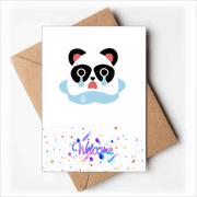 Sad Little Panda Poor Cartoon Expression Welcome Back Greeting Cards Envelopes Blank