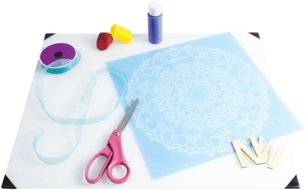 New Wave POSH Glass Table Top Palette, White, 16" x 20"