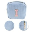 thumbnail image 4 of Unique Bargains 1 Pc Letter I Pattern Makeup Bag for Travel Blue Corduroy, 4 of 6