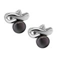 thumbnail image 3 of Joyería Pteada Diamante Pendientes de Pers Pta del Perno Prisionero Naturales de Agua Dulce Negro Sunnimix Perla Pendientes de botón, 3 of 5