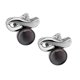 thumbnail image 3 of Joyería Pteada Diamante Pendientes del Perno Prisionero Naturales de Agua Dulce Negro Hugo Perla Pendientes de botón, 3 of 5