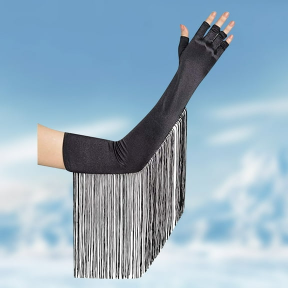 Women's Gloves Vintage Long Opera Pageant Gloves 1920s Tassel Half Finger Gloves Elbow Gloves For Masquerade Weddings Women Gloves Mitten Women Mittens Gloves Mittens Men Winter Warm Ski Gloves