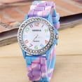 thumbnail image 3 of YZZZJZQL Watches For Women Tie Dye Silicone Strap Analog Quartz Wrist Watch Adjustable Buckle Casual Bling Fashion Timepiece Gift For Party, 3 of 6