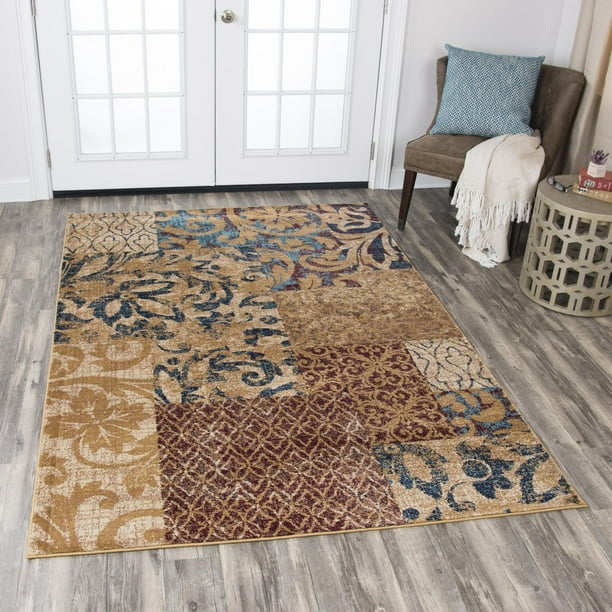 Rizzy Home XE7030 Gold 8' x 10' PowerLoomed Area Rug