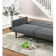 thumbnail image 4 of New Transitional Look Living Room Sofa Couch Convertible Bed Blue Grey Polyfiber 1pc Tufted Sofa Cushion Wooden Legs, 4 of 11