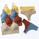 thumbnail image 4 of Conjunto de lencería sin costuras de 2 piezas con cuello en V para mujer: sujetador sin relleno y tanga, poliéster, color liso, estilo sexy/casual, adecuado para primavera/verano, 4 of 4