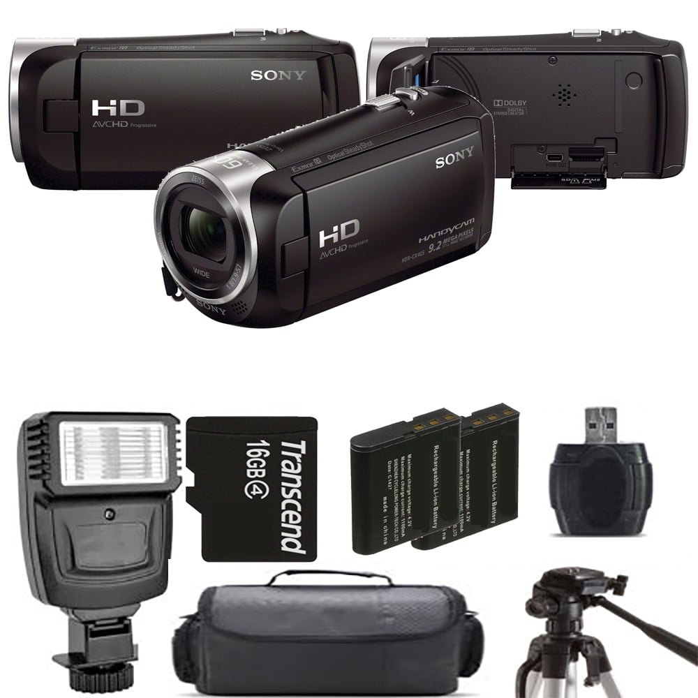 Sony HDRCX405 HD Handycam + Extra Battery + Flash 16GB Kit