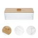 thumbnail image 4 of Caja de pañuelos transparente de escritorio, soporte para servilletas de acrílico para banquetes con tapa de bambú, 4 of 8