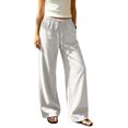 thumbnail image 2 of Bixock Women Pajamas Pants Loungewear Pants Solid Color Long Pajama Pants Straight Leg Elastic Drawstring Waist Side Pockets Soft Homewear Indoor Sleepwear Trousers Women Clothings, 2 of 5