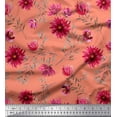 thumbnail image 1 of Soimoi Velvet Fabric Leaves & Aster Floral Print Fabric by the Yard 58 Inch Wide, 1 of 1