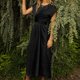 thumbnail image 1 of Vestido Midi De Verano 2023 A-Line Vestidos fluidos Mujeres Elegantes vestidos de fiesta sólidos de satén (Negro M) Cgtredaw Para estrenar, 1 of 1