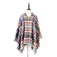 thumbnail image 1 of Mode Femmes Cape Châle à Carreaux Tricot Cardigan Cape, 1 of 5