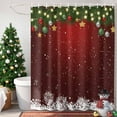 thumbnail image 4 of Christmas Colored Ball Shower Curtains for Bathroom, Snow Snowflake Pine Branch Red Waterproof Fabric Shower Curtain for Bathroom Bathtub Decoration, Machine Washable, 72"x84", 4 of 9