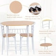 thumbnail image 4 of Giantex Ensemble de Salle à Manger Compact 3 Pcs, Table à Manger et 2 Chaises avec Cadre en Métal et Rangement Étagère, Ensemble Table et Chaises pour 2, 4 of 6