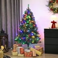 thumbnail image 2 of HOMCOM 5ft Frosted Christmas Tree with Dual Colour, Full Spruce Xmas Tree, 2 of 10