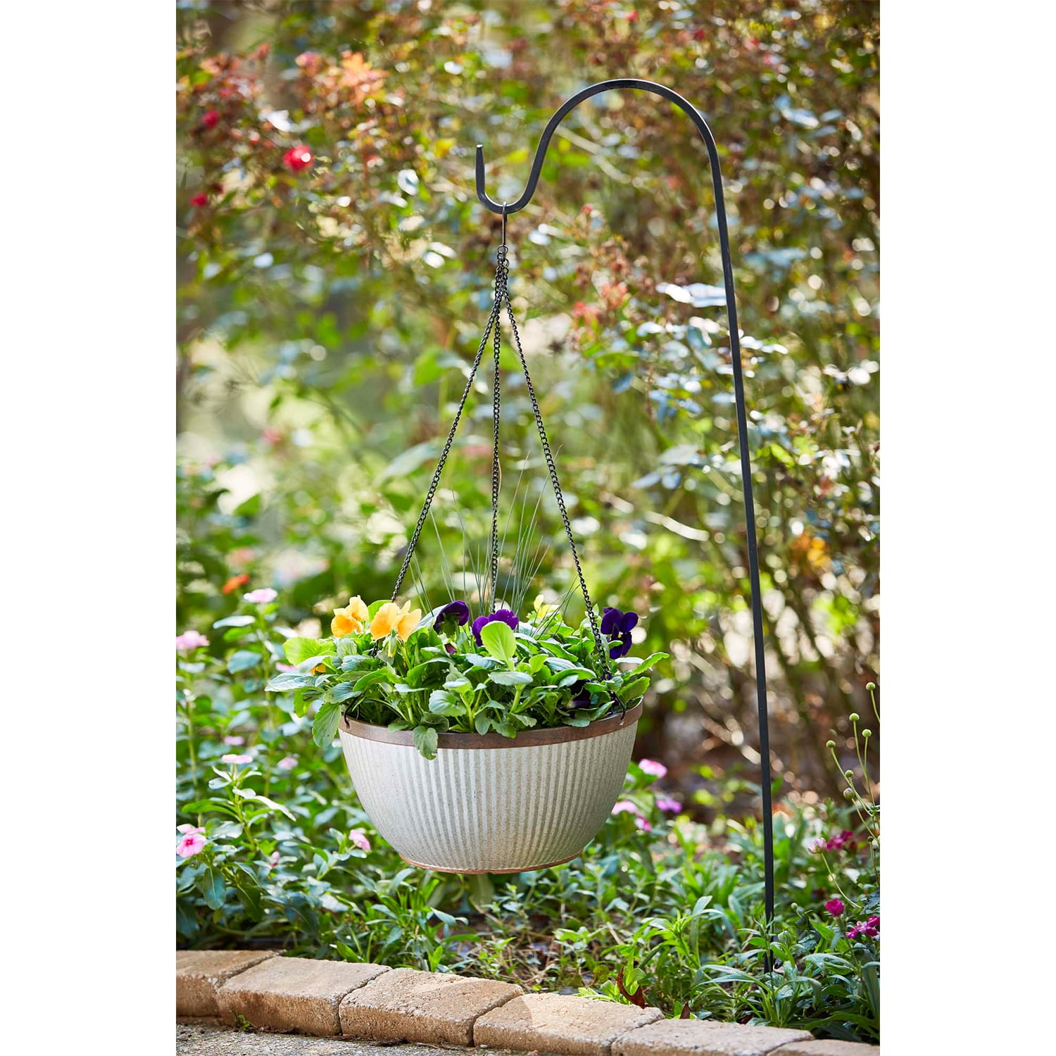 Southern Patio 12" Westlake Hanging Planter Basket, Rustic Galvanized