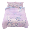 Sanrio Cartoon Cinnamon Roll Fourpiece Set Cute Kuromi Melody Bed