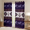 thumbnail image 2 of jejeloiu Retro Boho Aztec Black Out Curtains,Rustic Farmhouse Tribal Curtains Pack of 2 (42x63 Each),Purple Horse Silhouette Bedroom Curtains For Teens,Microfiber Bedroom Decor, 2 of 6