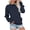 Navy, variant on LEAVINGSUO Womens Fall Fashion 2023 Women's Fashion Solid T-Shirt Long Sleeves Blouse Round Neck Casual Tops Sweatshirt