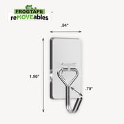 FrogTape reMOVEables Medium Clear Wire Hooks, 6 Hooks and 8 Adhesive Strips